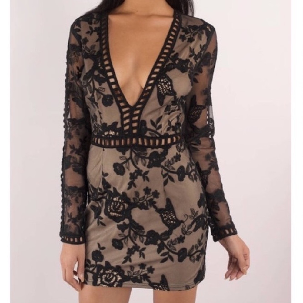 Tobi Embroidered Bodycon Dress